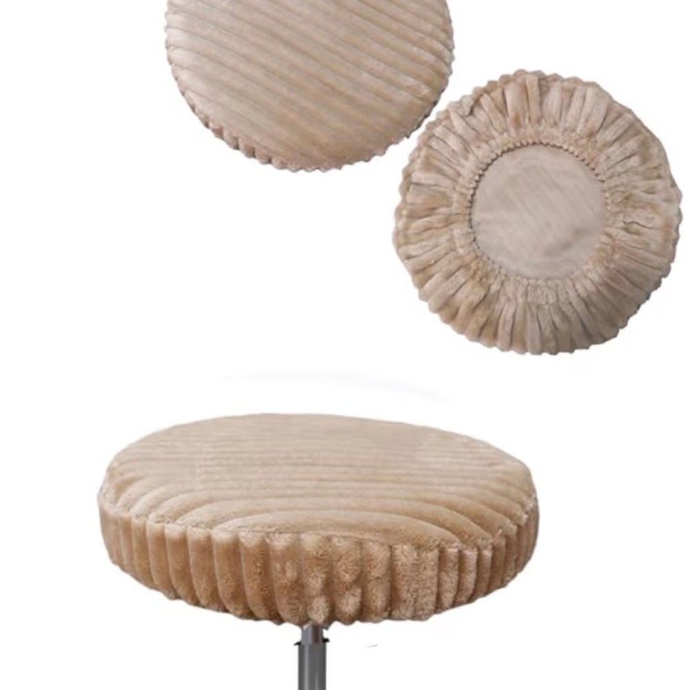 DONATING!!1 Beige Ribbed Round Stool Cover(2 LEFT!!)
